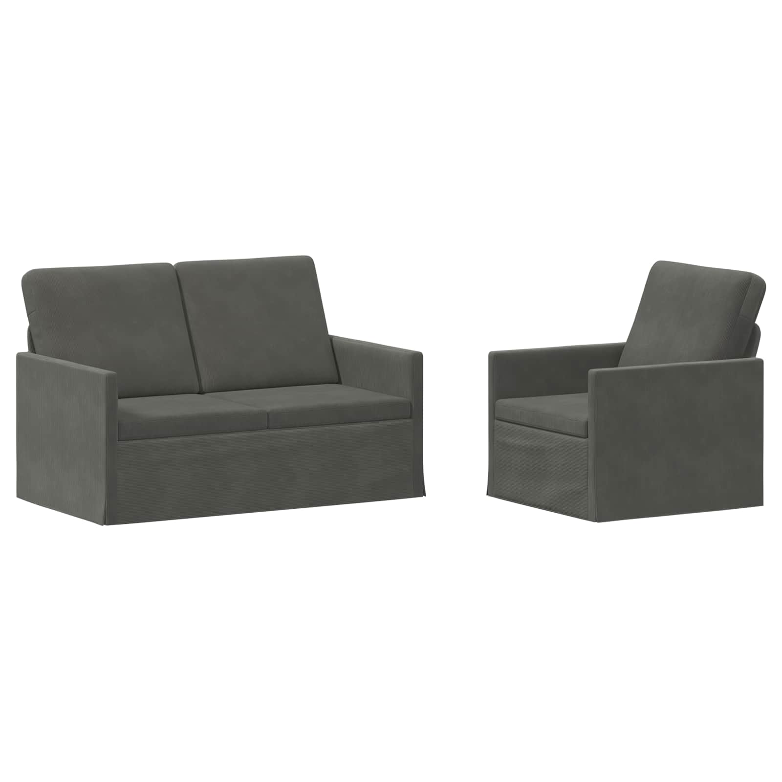 Bankstel 2 pcs Donkergrijs Katoen Stof