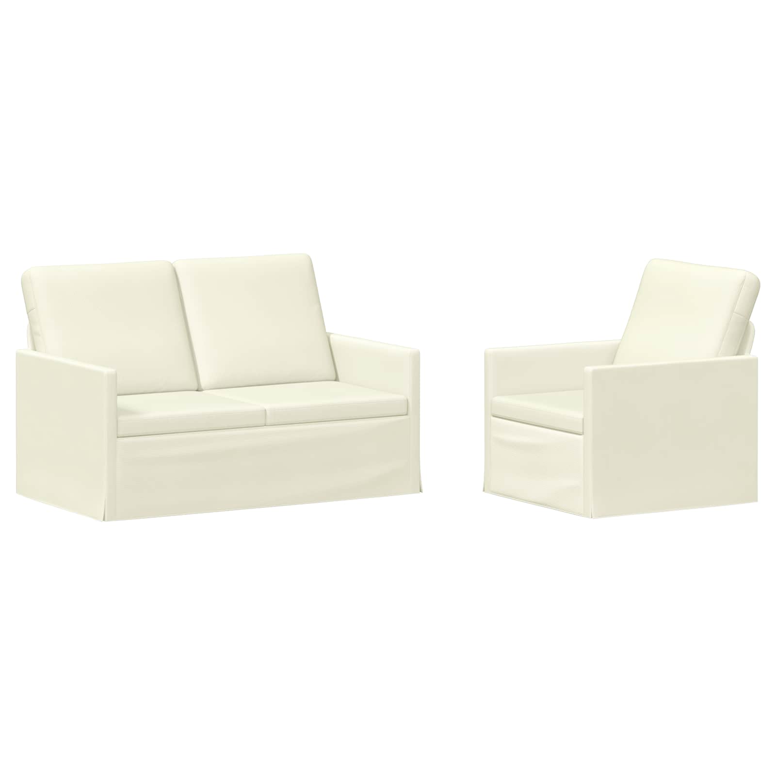 Bankstel 2 pcs Crèmekleurig Katoen Stof