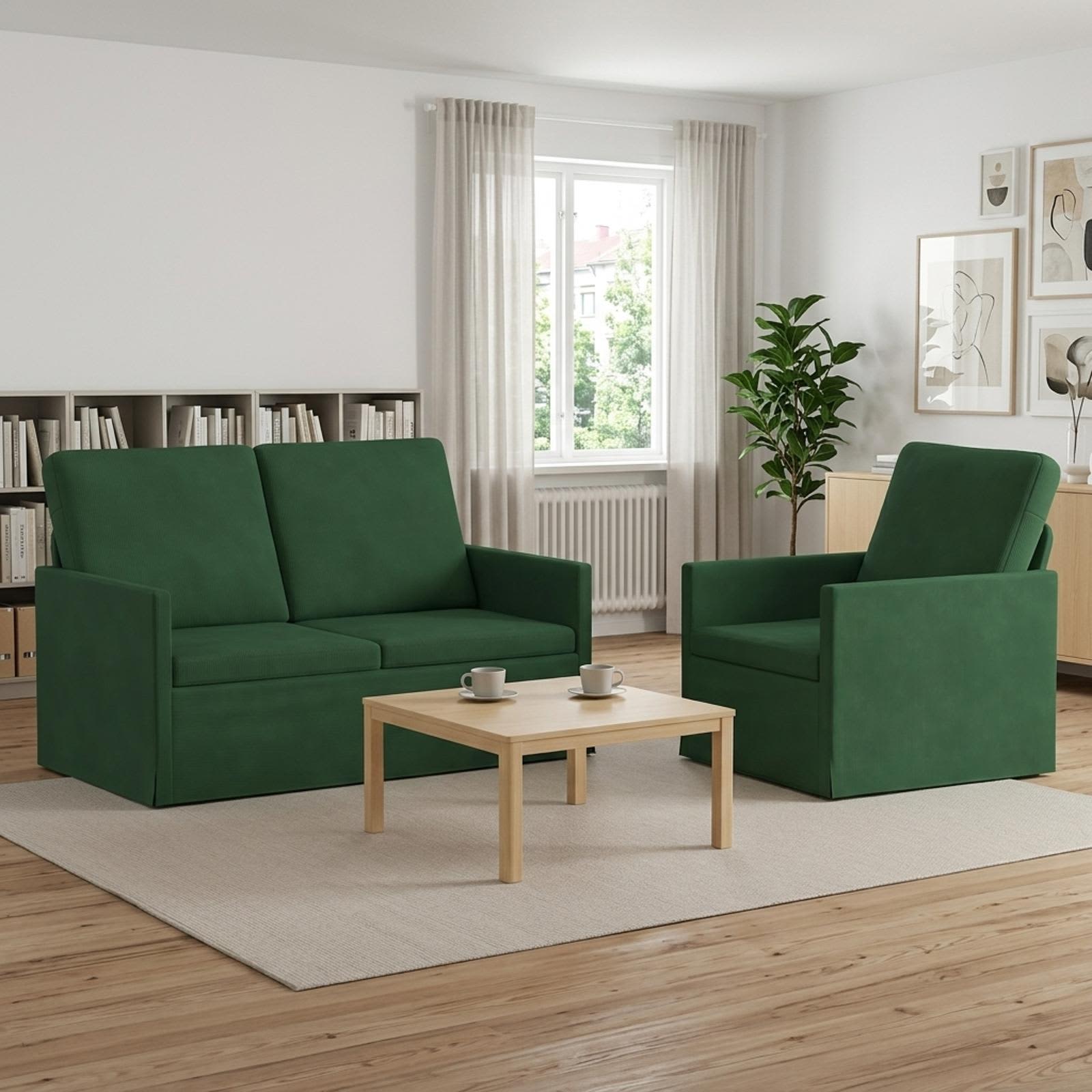 Bankstel 2 pcs Jungle Groen Katoen Stof