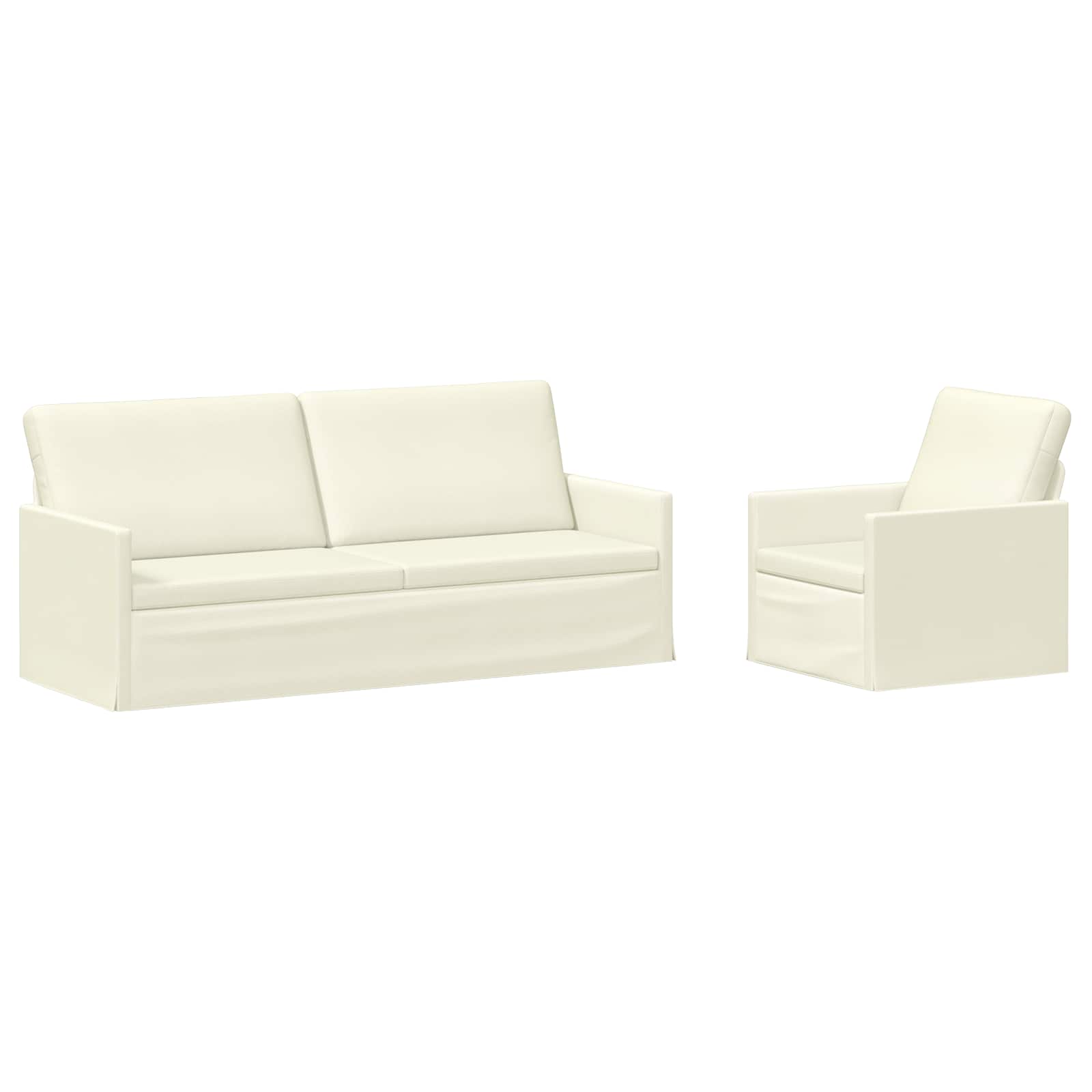 Bankstel 2 pcs Crèmekleurig Katoen Stof