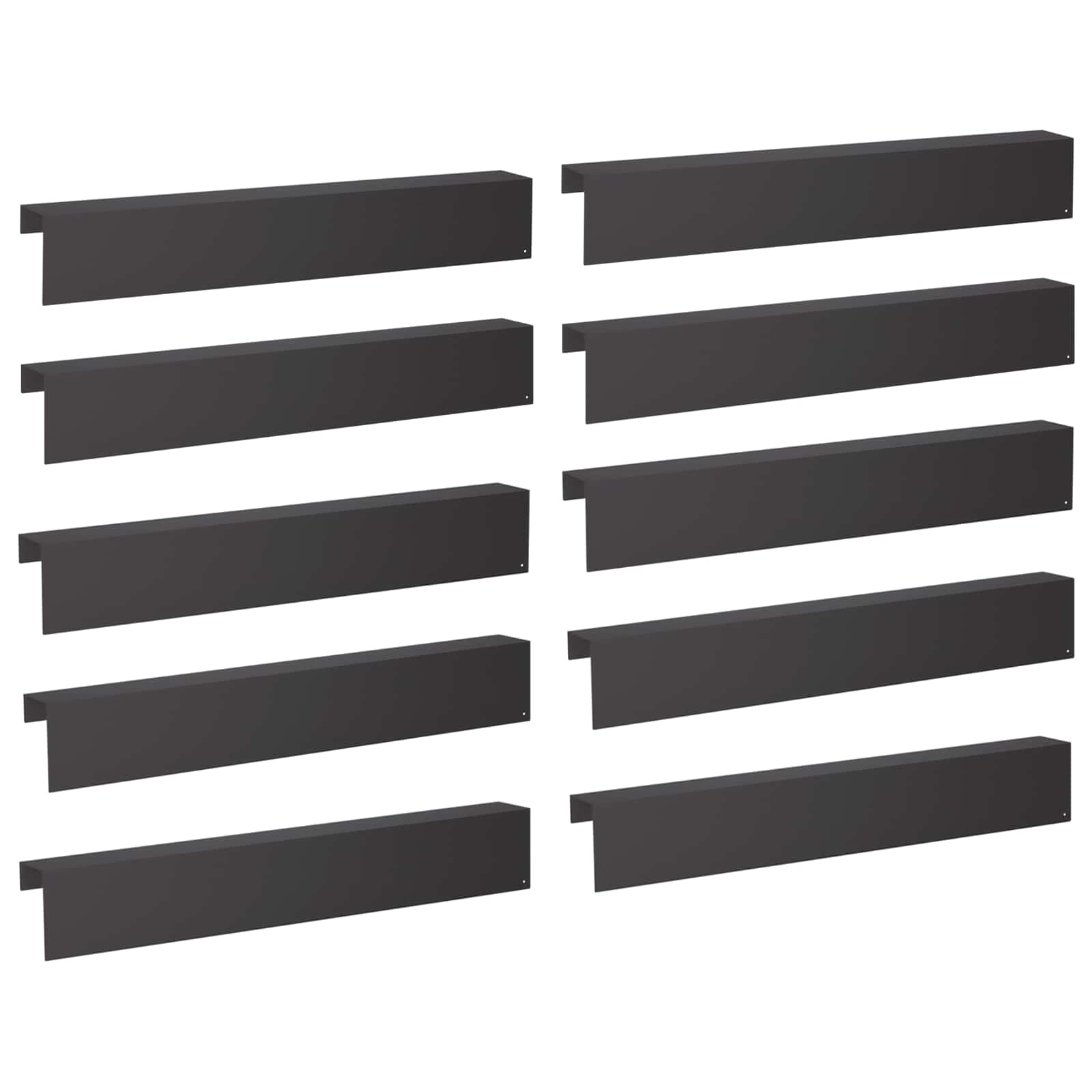 Afdekprofiel voor tuinafboording 10 st 100 x 10 x 15 cm Staal