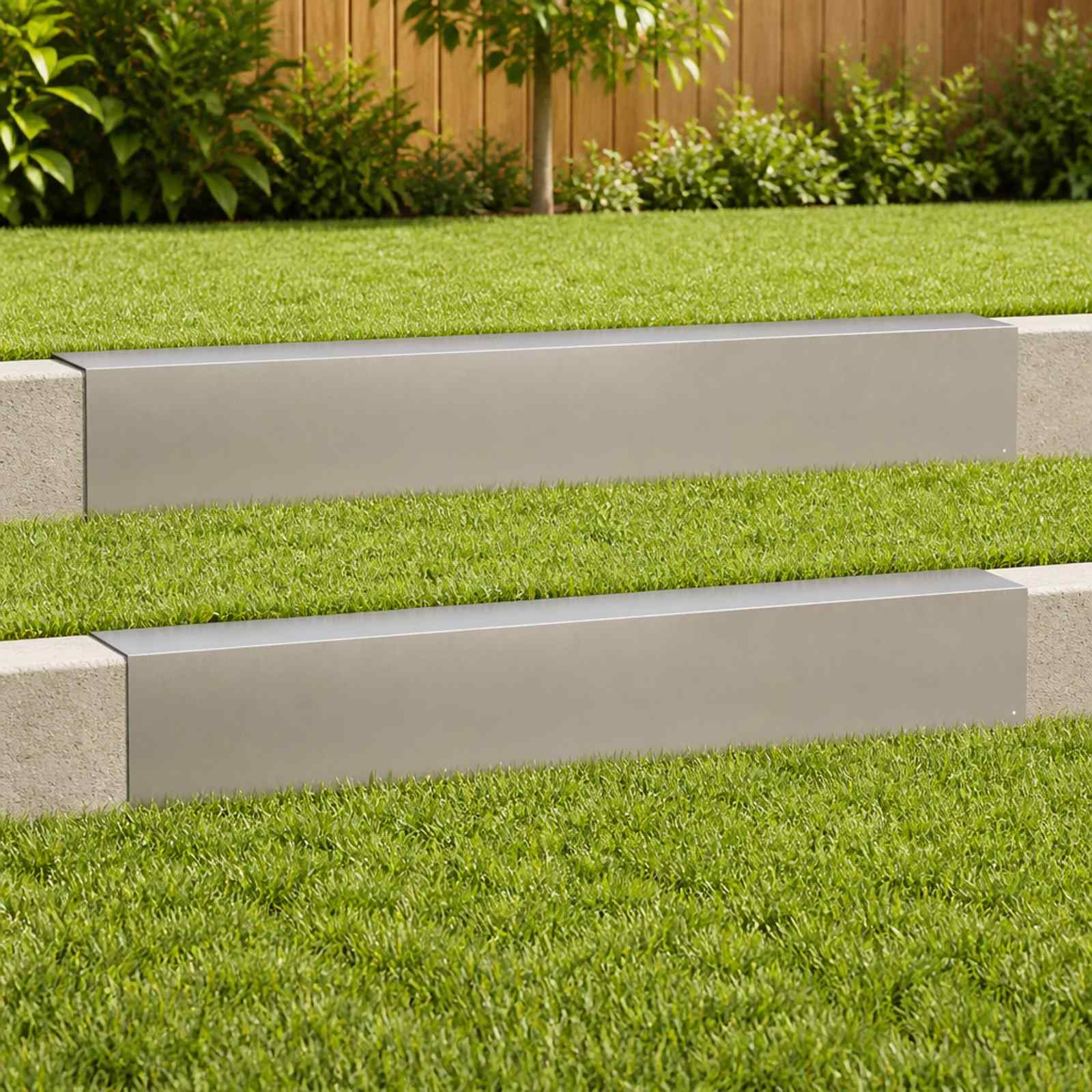 Afdekprofiel voor tuinafboording 2 st 100 x 10 x 15 cm