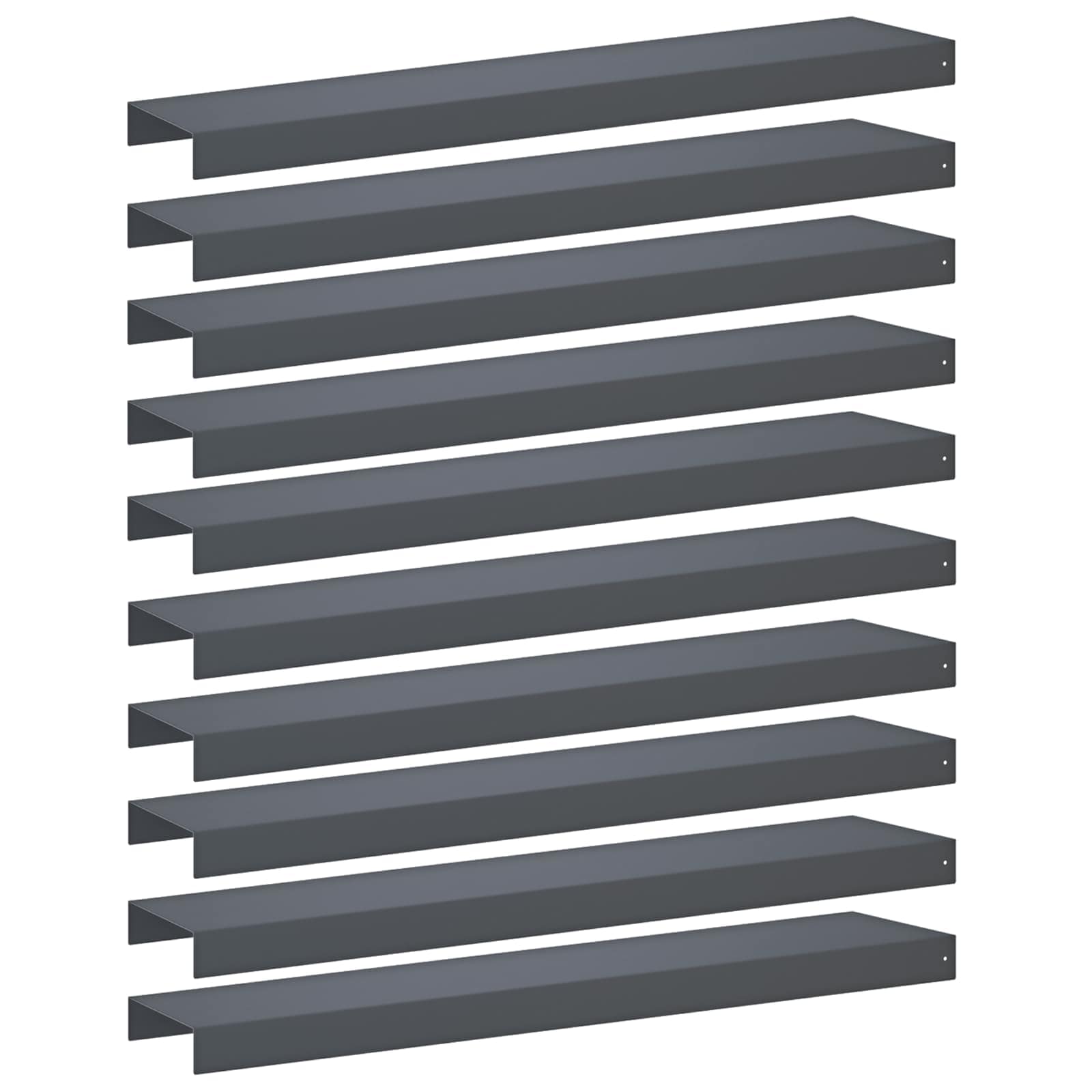 Afdekprofiel voor tuinafboording 10 st 100 x 20 x 5 cm Staal