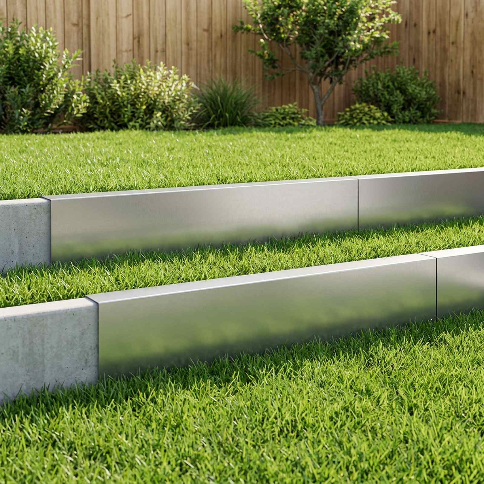 Afdekprofiel voor tuinafboording 10 st 100 x 6 x 15 cm