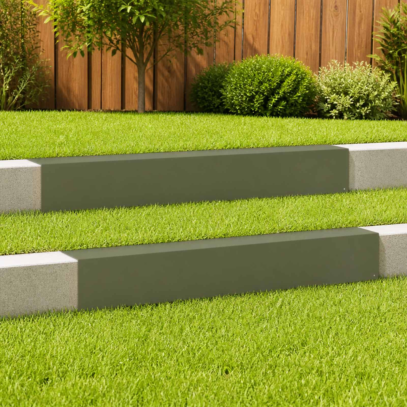 Afdekprofiel voor tuinafboording 2 st 100 x 15 x 15 cm Staal