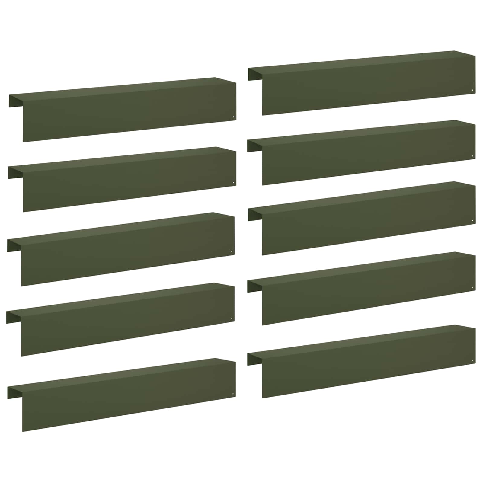 Afdekprofiel voor tuinafboording 10 st 100 x 20 x 15 cm Staal