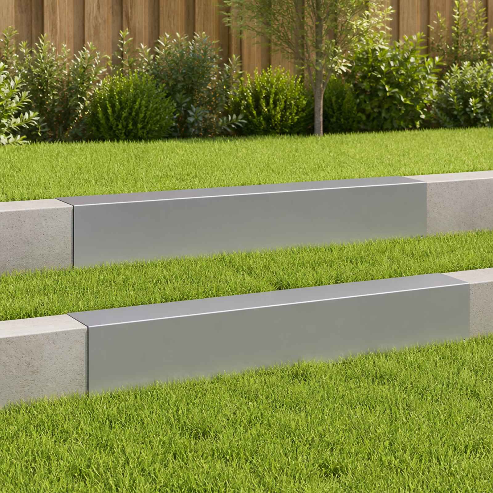 Afdekprofiel voor tuinafboording 2 st 100 x 20 x 15 cm