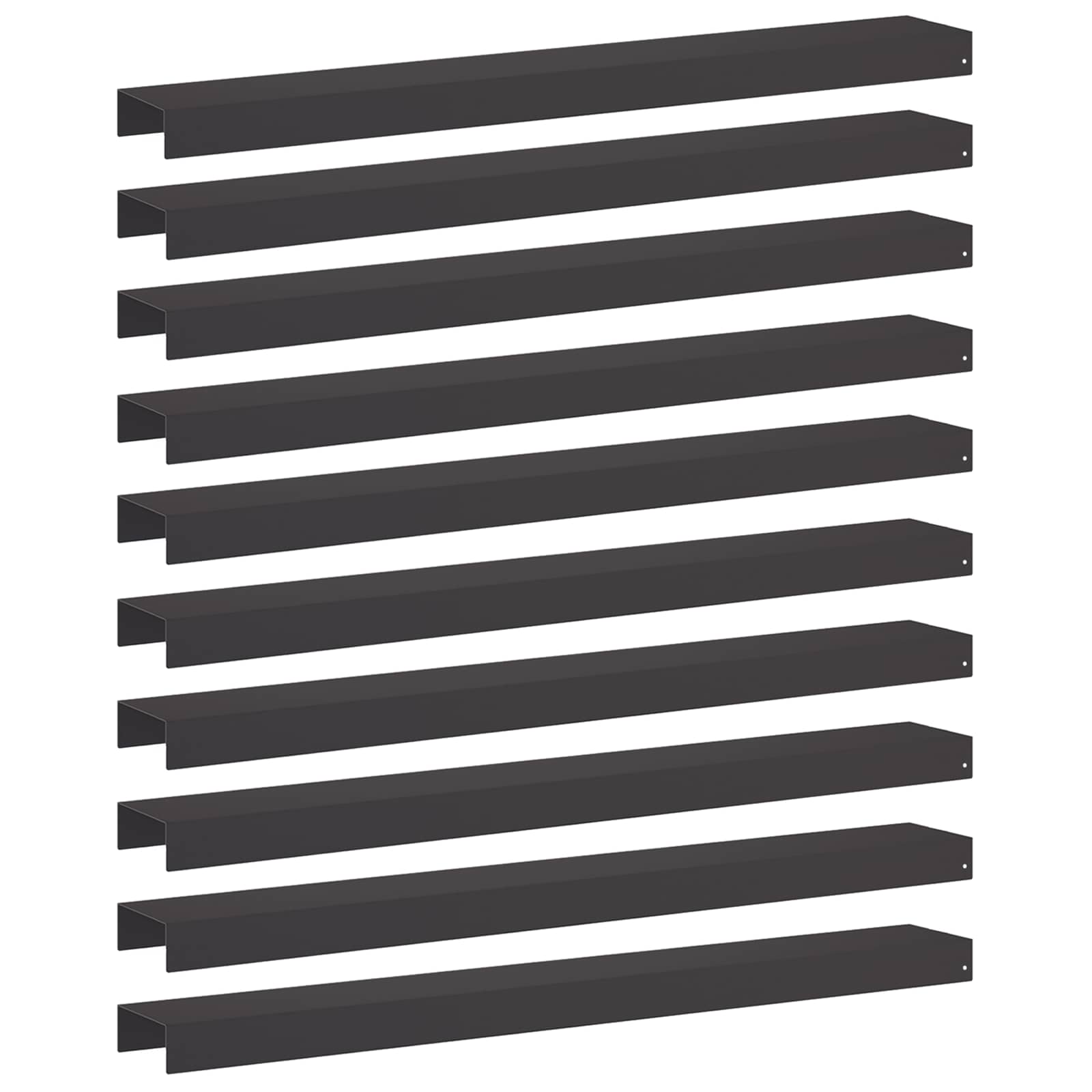 Afdekprofiel voor tuinafboording 10 st 100 x 15 x 5 cm Staal