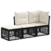 Tuinbankenset 3 st 3-Aantal zitplaatsen Zwart poly rattan