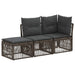Tuinbankenset 3 st 3-Aantal zitplaatsen Grijs poly rattan