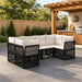 Tuinbankenset 6 st 6-Aantal zitplaatsen Zwart poly rattan
