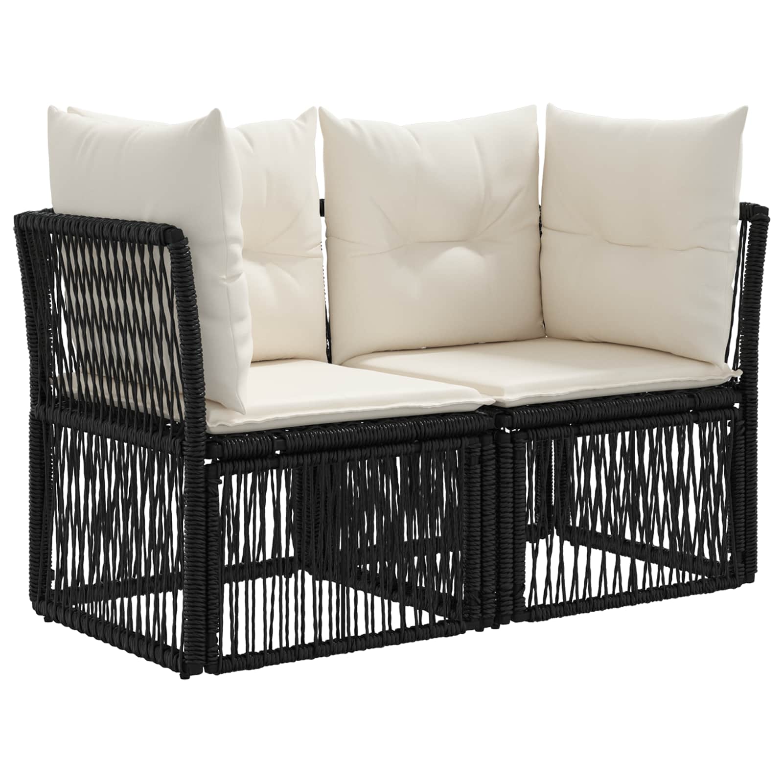 Tuinbankenset 6 st 6-Aantal zitplaatsen Zwart poly rattan