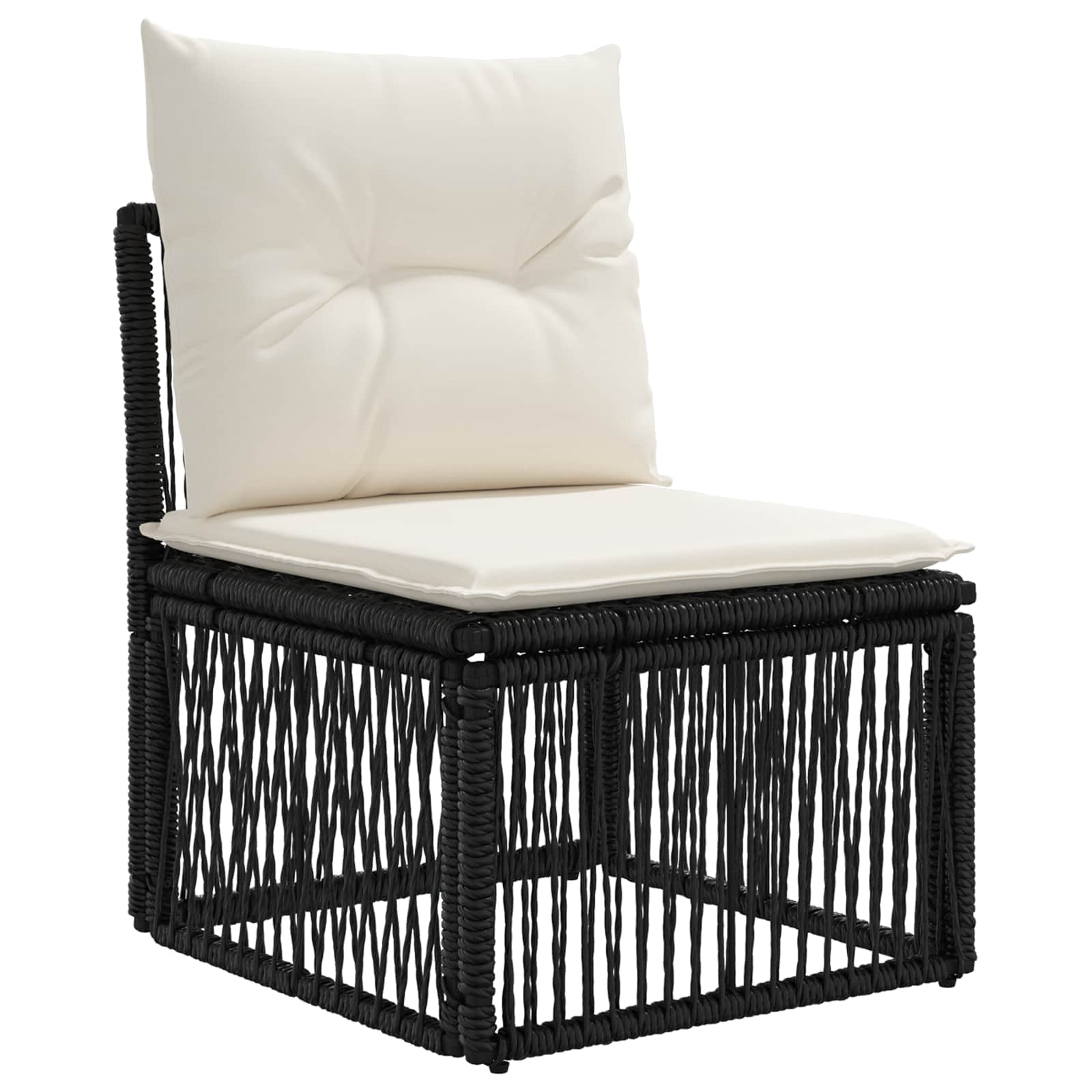 Tuinbankenset 6 st 6-Aantal zitplaatsen Zwart poly rattan