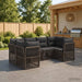 Tuinbankenset 6 st 6-Aantal zitplaatsen Grijs poly rattan
