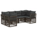 Tuinbankenset 6 st 6-Aantal zitplaatsen Grijs poly rattan