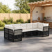 Tuinbankenset 7 st 7-Aantal zitplaatsen Zwart poly rattan