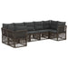 Tuinbankenset 7 st 7-Aantal zitplaatsen Grijs poly rattan