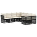 Tuinbankenset 8 st 8-Aantal zitplaatsen Zwart poly rattan