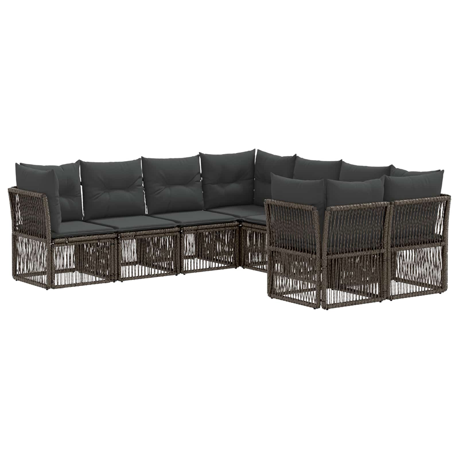 Tuinbankenset 8 st 8-Aantal zitplaatsen Grijs poly rattan