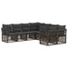 Tuinbankenset 8 st 8-Aantal zitplaatsen Grijs poly rattan