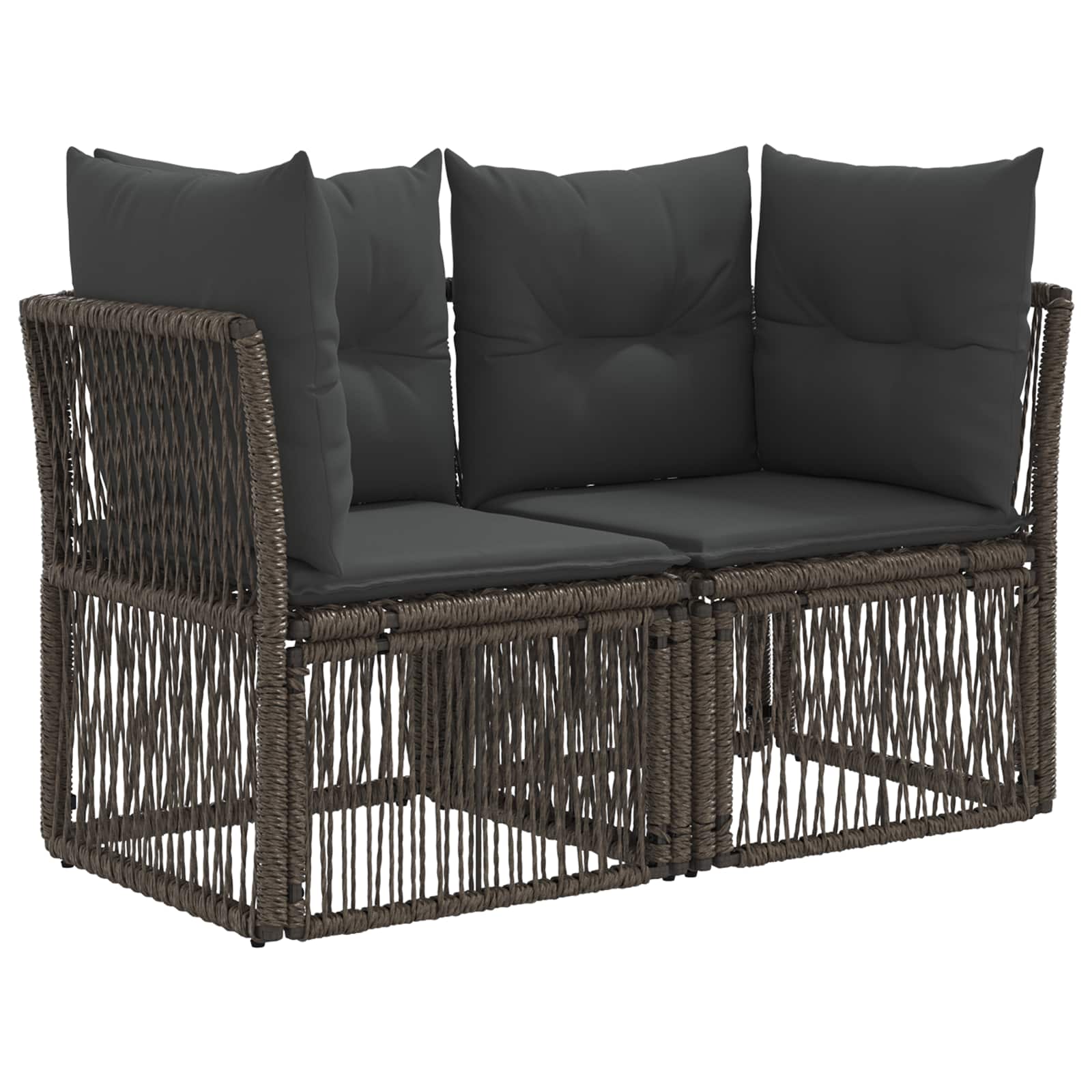 Tuinbankenset 8 st 8-Aantal zitplaatsen Grijs poly rattan