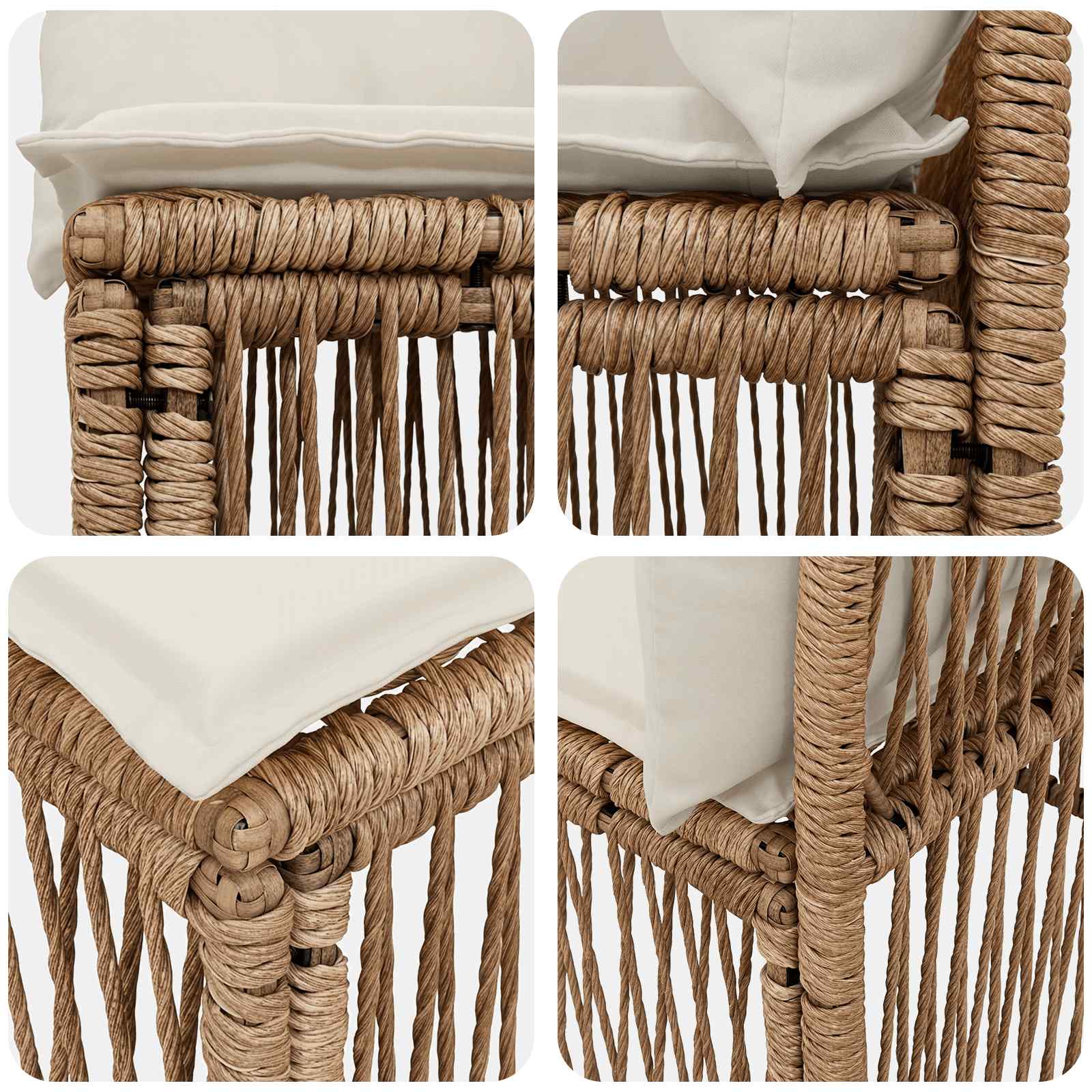 Tuinbankenset 8 st 8-Aantal zitplaatsen Beige poly rattan
