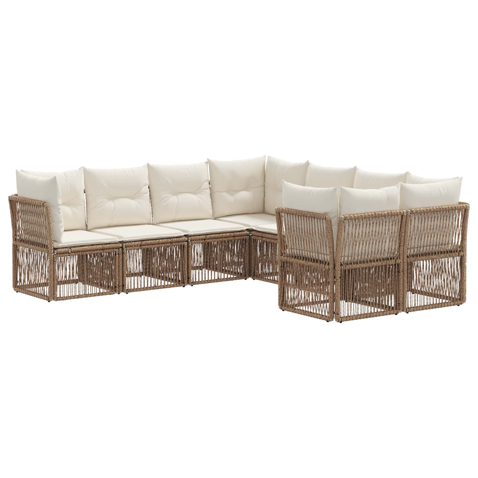 Tuinbankenset 8 st 8-Aantal zitplaatsen Beige poly rattan