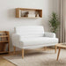 Loungebank met knopencomfort Wit 116 x 67 x 80 cm Stof