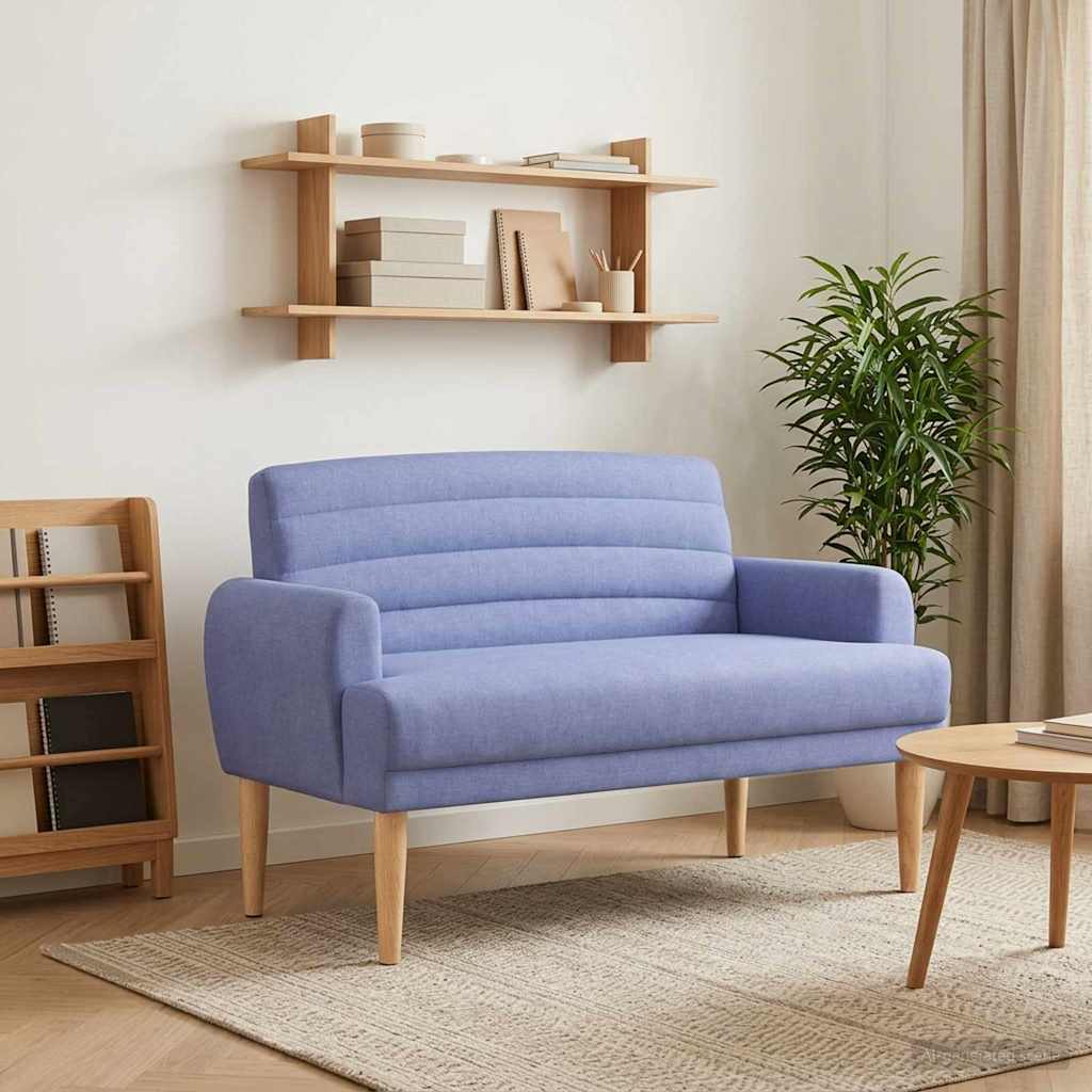 Loungebank met knopencomfort Jeans Blauw 116 x 67 x 80 cm Stof