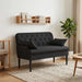 Loungebank met knopencomfort Zwart 111 x 68 x 80 cm Stof
