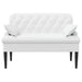 Loungebank met knopencomfort Wit 111 x 68 x 80 cm Stof