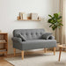 Loungebank met knopencomfort Donkergrijs 120 x 65 x 79 cm Stof