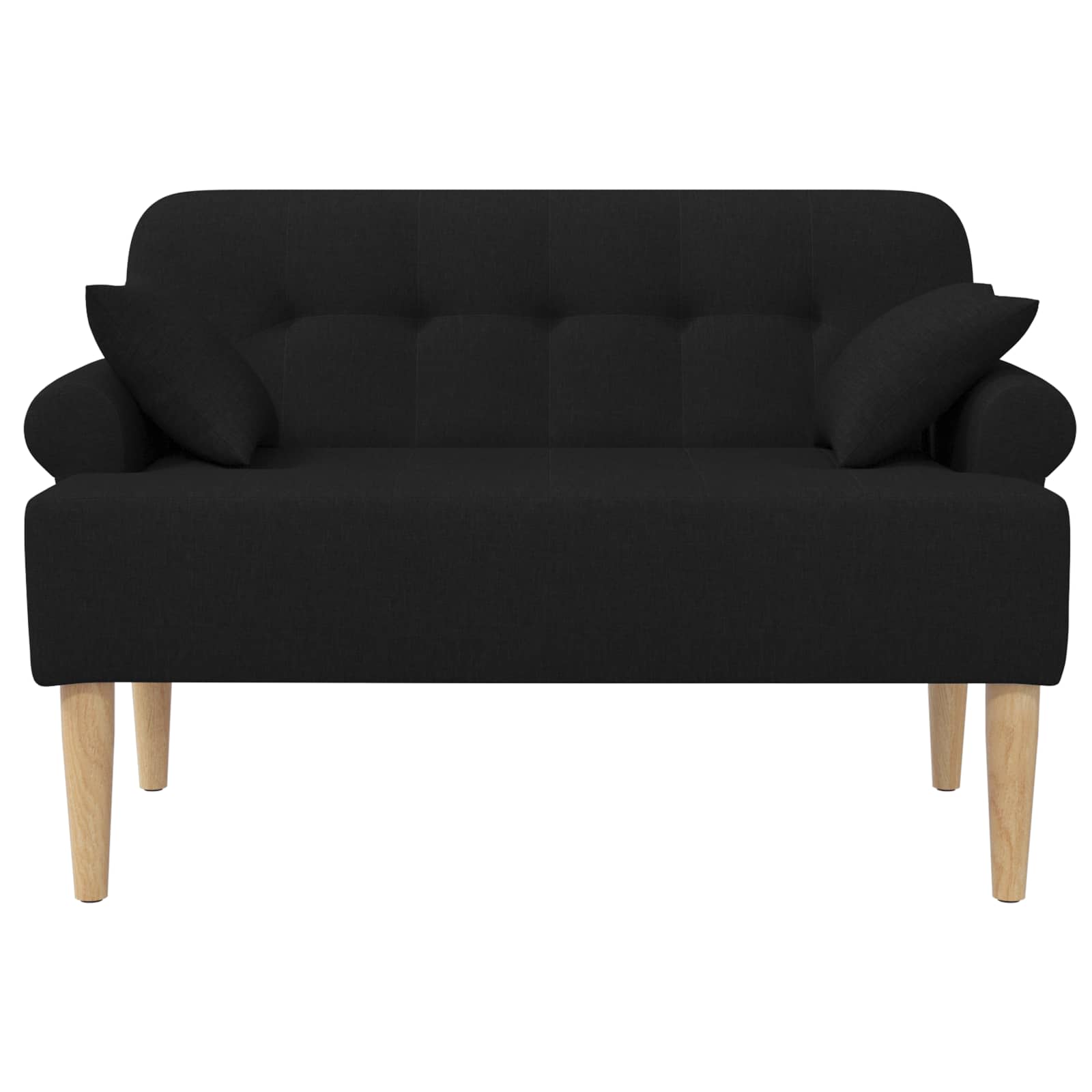 Loungebank met knopencomfort Zwart 120 x 65 x 79 cm Stof
