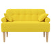 Loungebank met knopencomfort Licht Geel 120 x 65 x 79 cm Stof