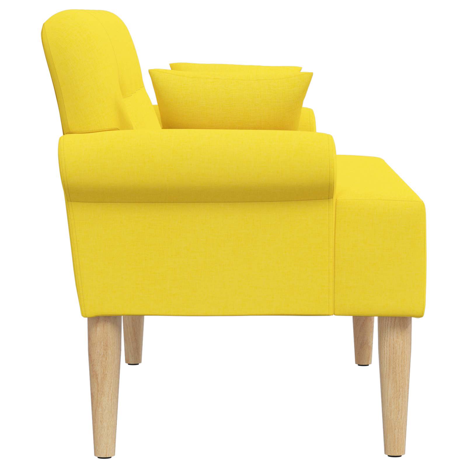 Loungebank met knopencomfort Licht Geel 120 x 65 x 79 cm Stof