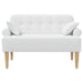 Loungebank met knopencomfort Wit 120 x 65 x 79 cm Stof