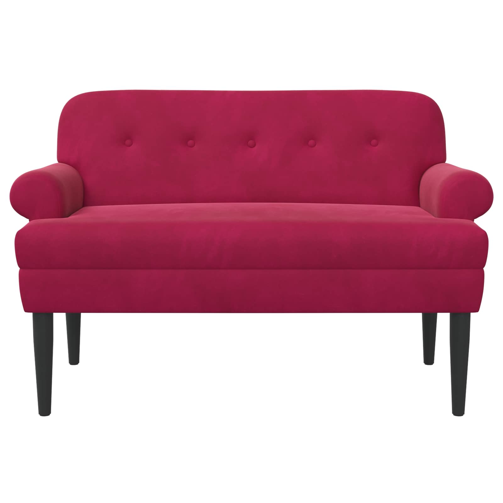 Loungebank met knopencomfort Wijnrood 120 x 66 x 78 cm fluweel