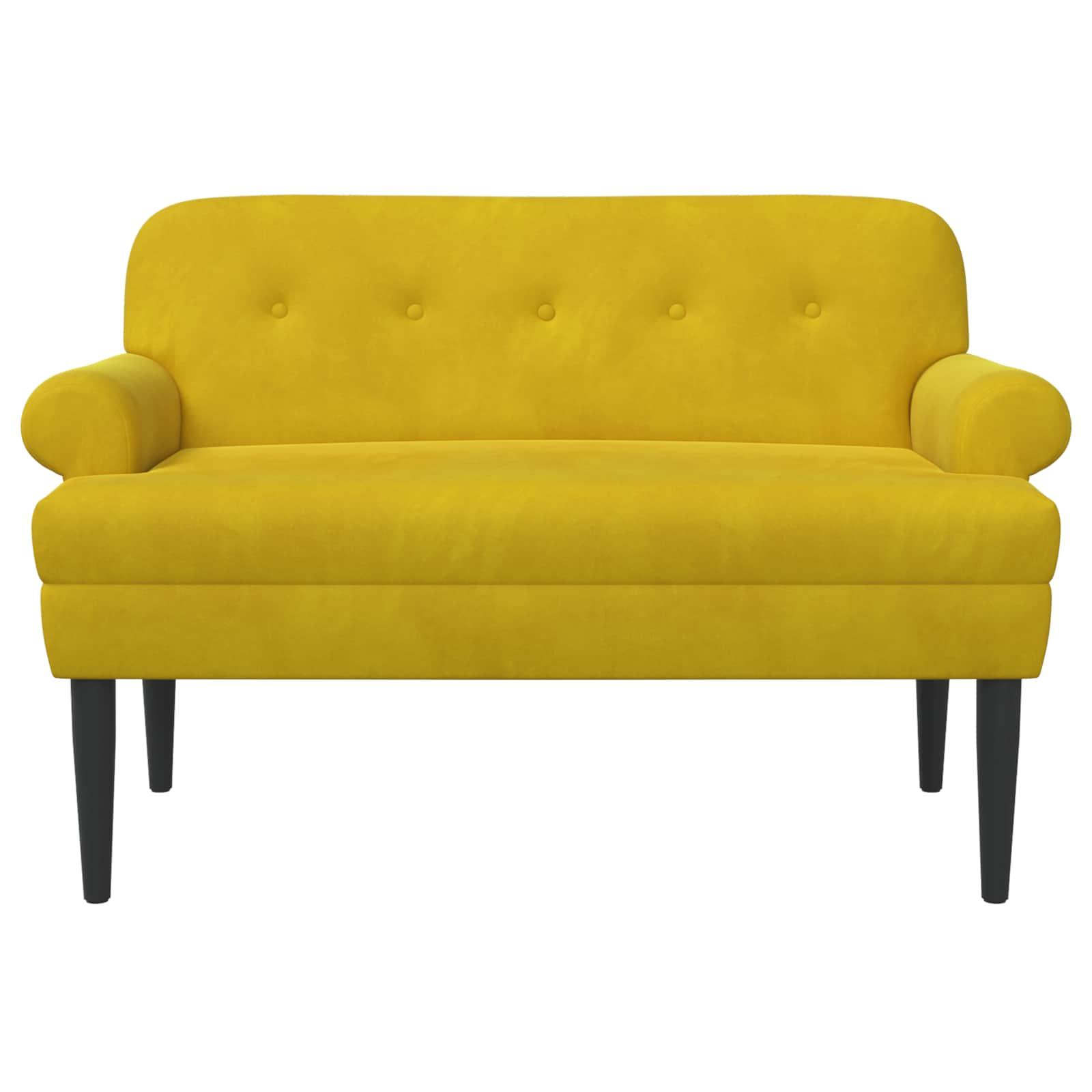 Loungebank met knopencomfort Geel 120 x 66 x 78 cm fluweel