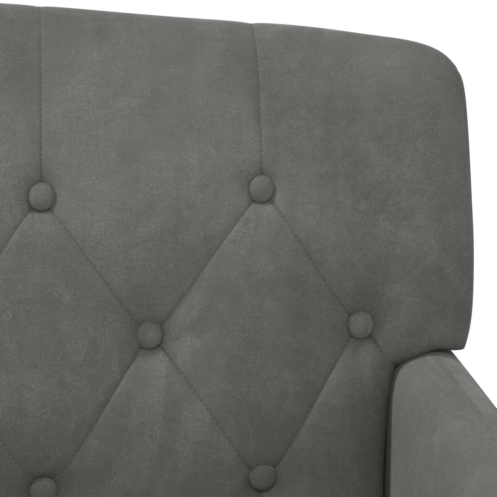 Loungebank met knoopdetails Donkergrijs 111 x 65 x 79 cm fluweel