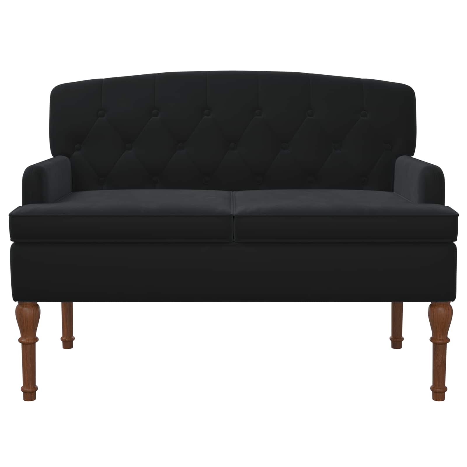 Loungebank met knopencomfort Zwart 111 x 65 x 79 cm Fluweel