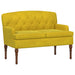 Loungebank met knopencomfort Lichtgeel 111 x 65 x 79 cm Fluweel