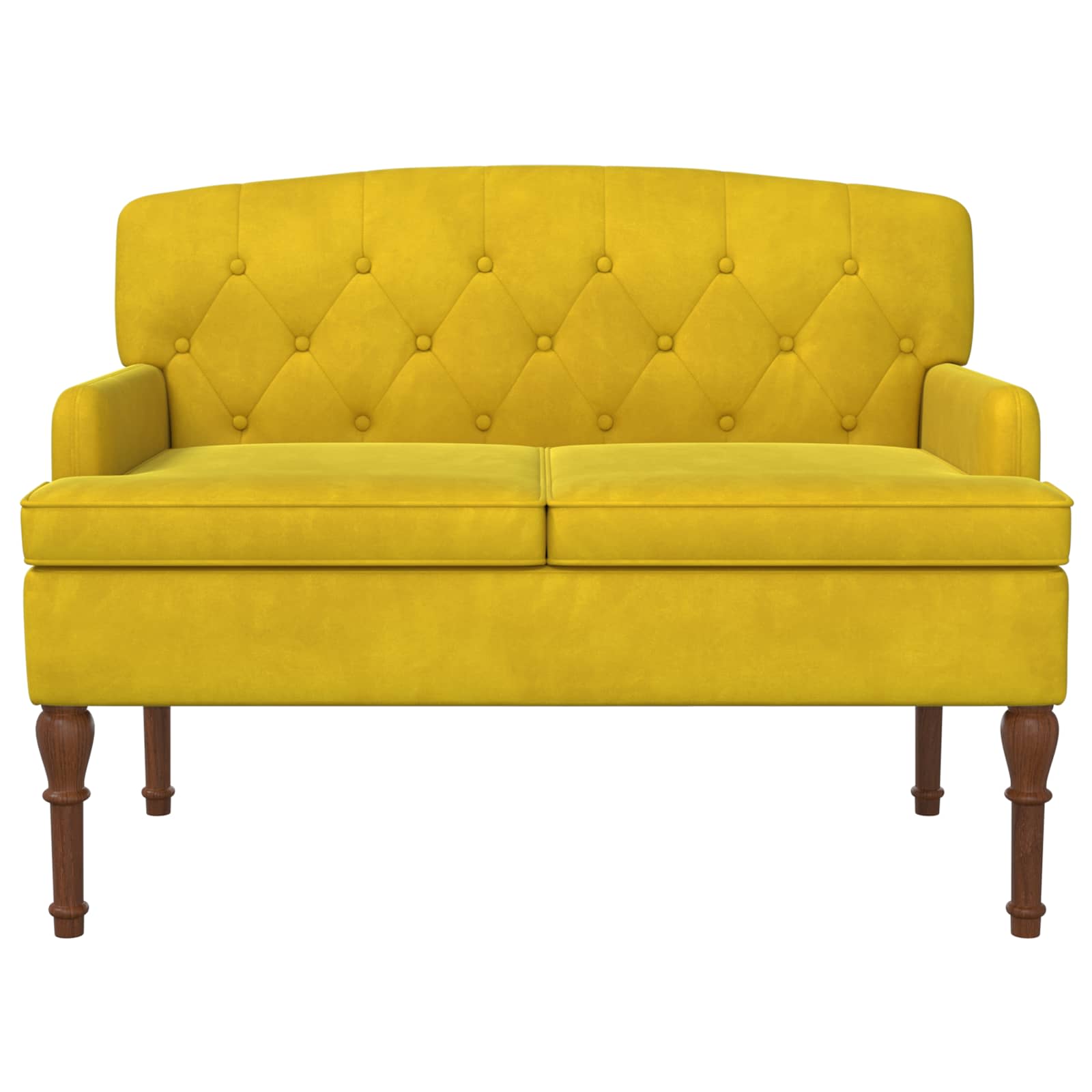 Loungebank met knopencomfort Lichtgeel 111 x 65 x 79 cm Fluweel