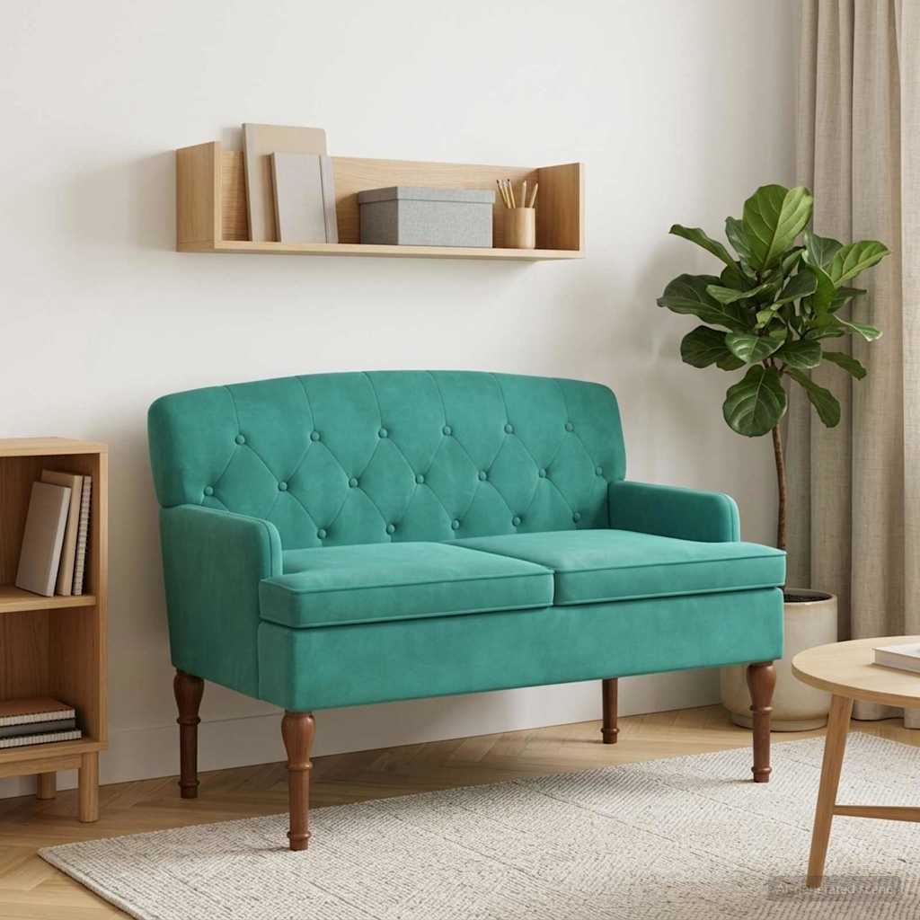 Loungebank met knopencomfort Turquoise 111 x 65 x 79 cm Fluweel