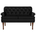 Loungebank met knopencomfort Zwart 120 x 65 x 77 cm Kunstleer