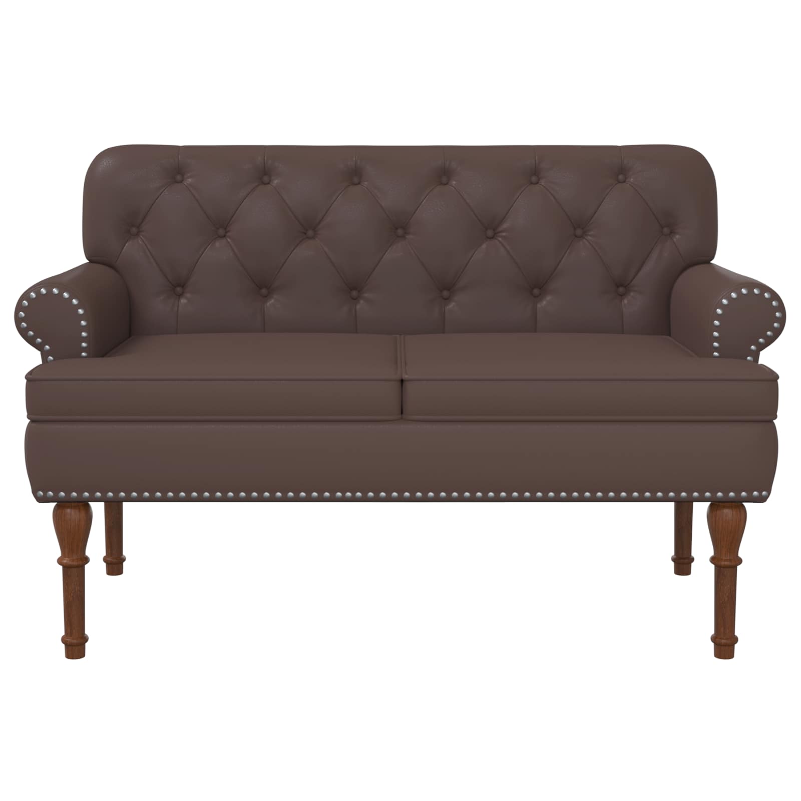 Loungebank met knopencomfort Bruin 120 x 65 x 77 cm Kunstleer
