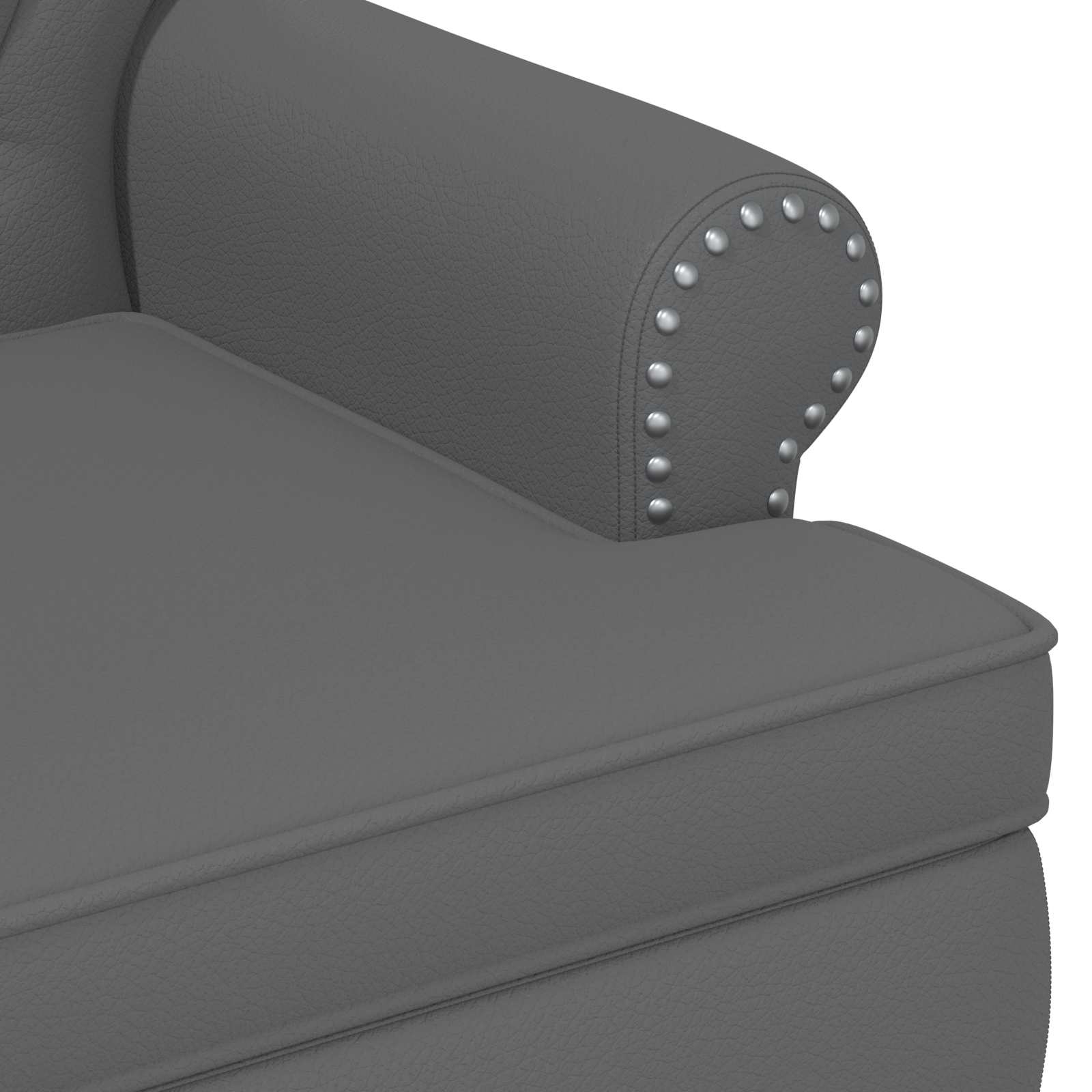 Loungebank met knopencomfort Grijs 120 x 65 x 77 cm Kunstleer