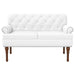 Loungebank met knopencomfort Wit 120 x 65 x 77 cm Kunstleer