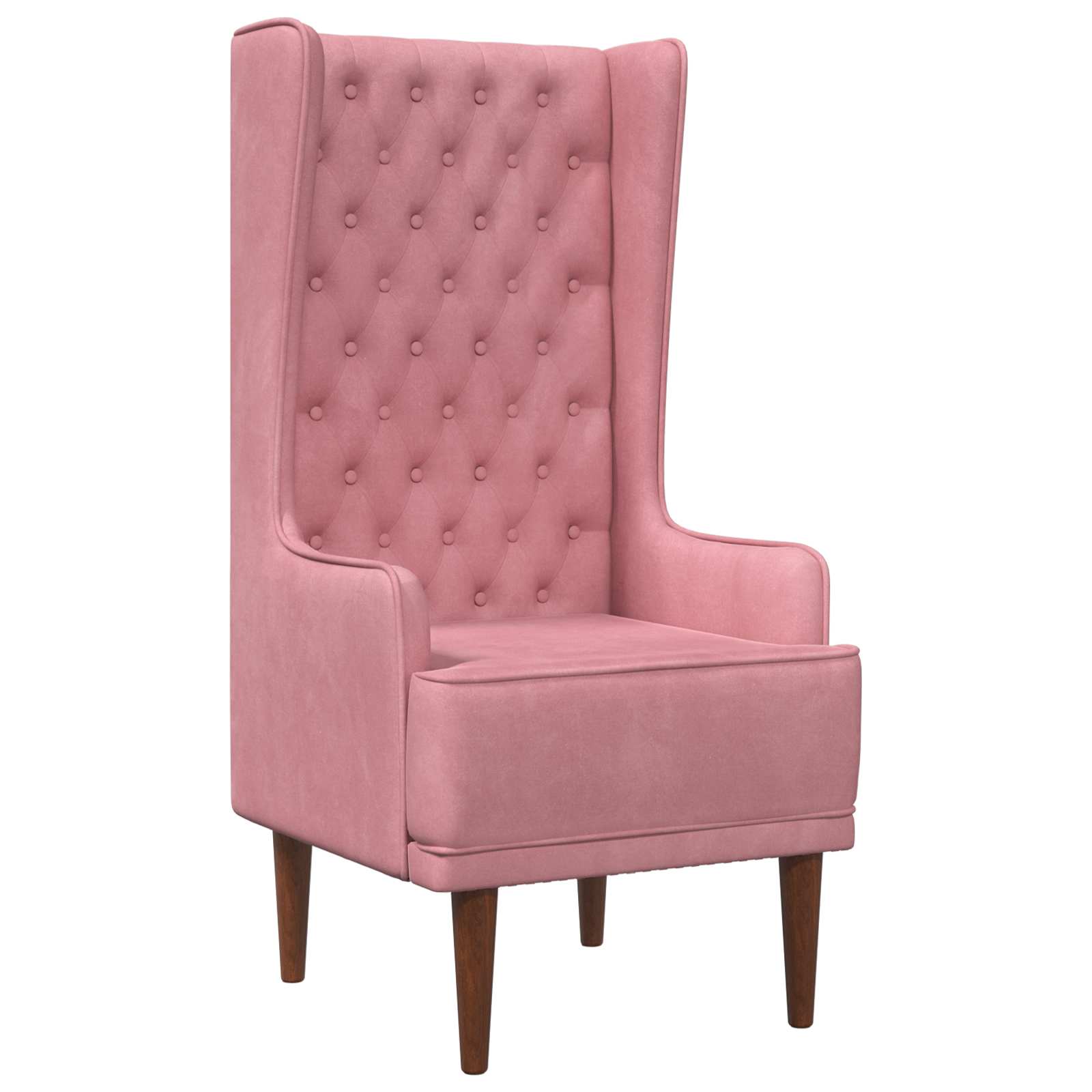 Stoel met hoge rugleuning Roze fluweel