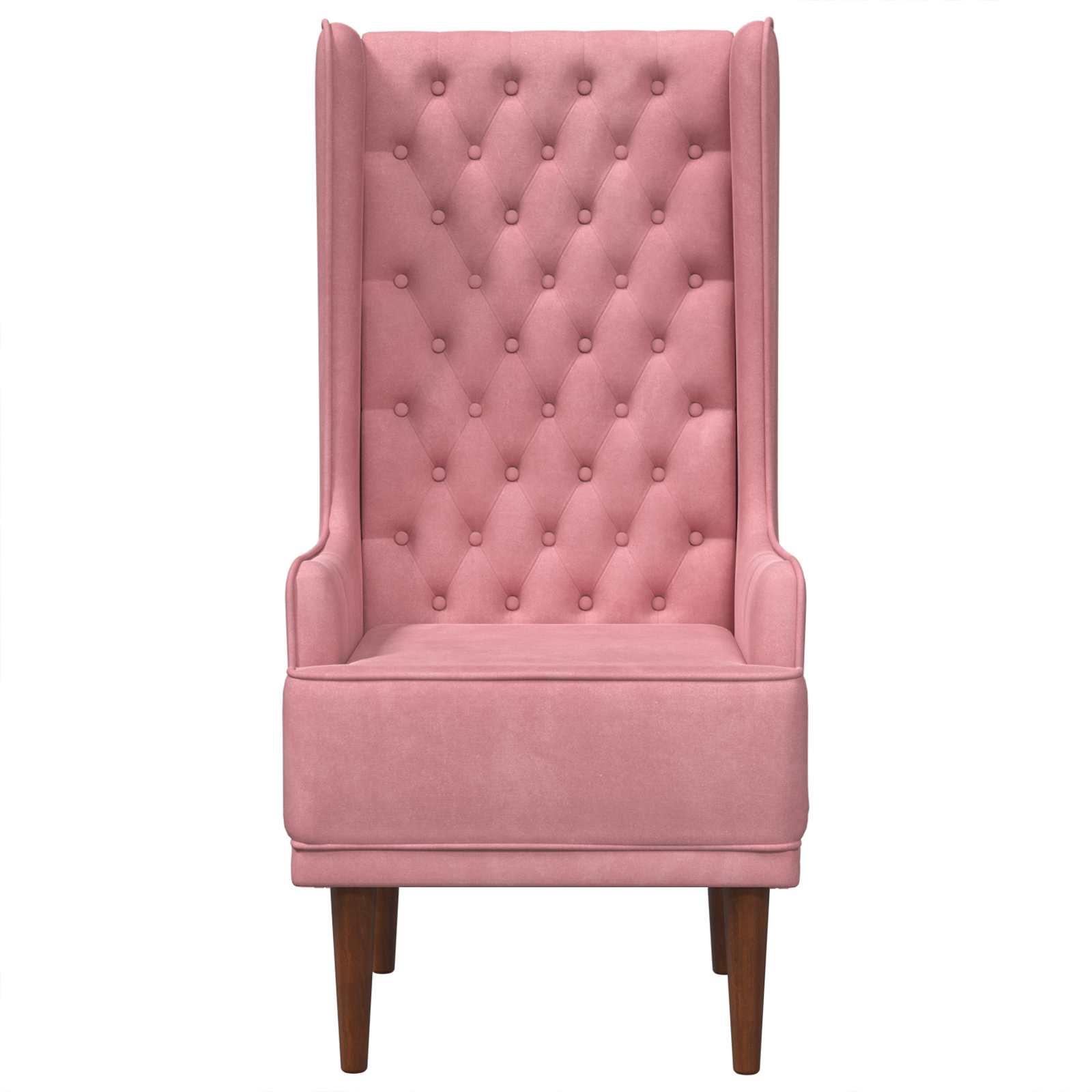 Stoel met hoge rugleuning Roze fluweel