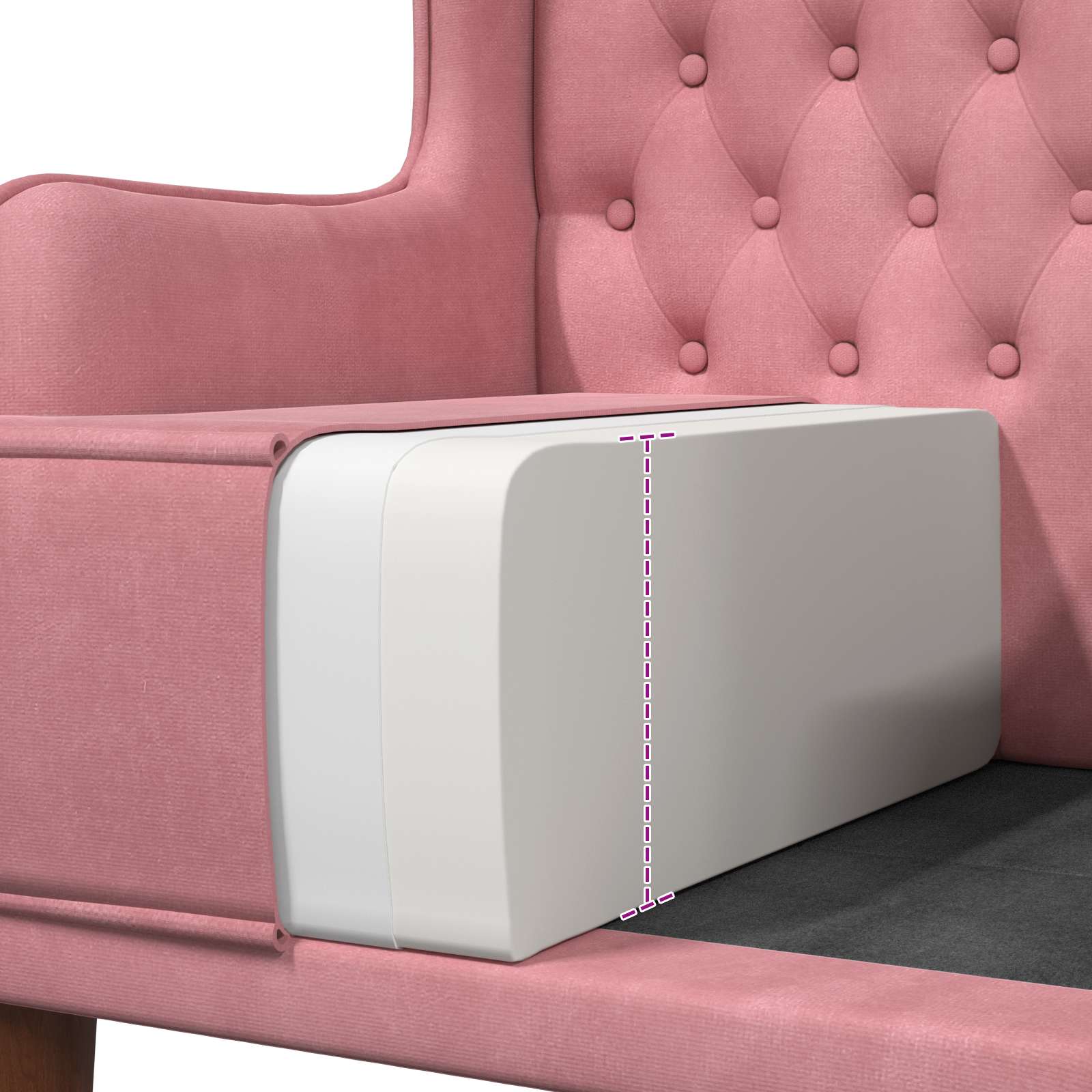 Stoel met hoge rugleuning Roze fluweel